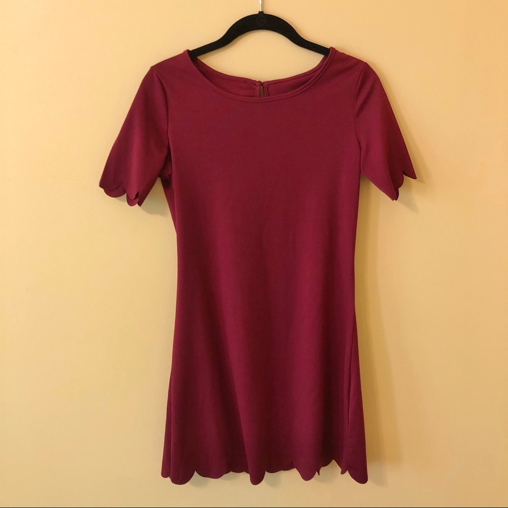 SHEIN maroon fitted dress
